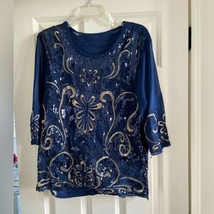 Blue Sparkly Blouse
